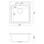 Zlewozmywak GraniteQ 50x52 cm beżowy HCQP5052ST Quadron Peter zdj.2