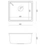 Zlewozmywak granitowy 46x37.5 cm HQA4640BIK Quadron Alec zdj.3