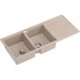 Zlewozmywak GraniteQ 116x50 cm beżowy HQE11650U2BSP2O Quadron Evan zdj.1