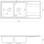 Zlewozmywak GraniteQ 116x50 cm czarny HQE11650U8BSP2O Quadron Evan zdj.2