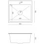 Zlewozmywak stalowy z syfonem 50x45 cm ZH5045BS3323503BL Quadron Luke zdj.2