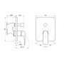 Bateria prysznicowa podtynkowa czarna X070179 Ravak Flat zdj.2