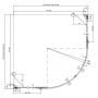 Kabina prysznicowa 90x90 cm półokrągła chrom połysk/szkło przezroczyste 3S277A00Y1 Ravak SmartLine zdj.3
