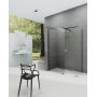 Ścianka prysznicowa walk-in 160 cm czarny mat/szkło przezroczyste GW9WS0300Z1 Ravak Walk-In zdj.3