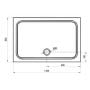 Brodzik prostokątny 120x80 cm biały XA04G401010 Ravak Gigant Pro zdj.3