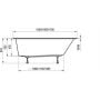 Wanna prostokątna 150x70 cm biały C721000000 Ravak Chrome zdj.3