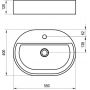 Umywalka 55x40 cm owalna nablatowa czarna XJX0D155002 Ravak Ceramic zdj.2