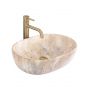 Umywalka 48x34.5 cm prostokątna nablatowa szary/kamień-brąz/beż REAU3000 Rea Amelia zdj.1