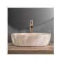 Umywalka 48x34.5 cm prostokątna nablatowa szary/kamień-brąz/beż REAU3000 Rea Amelia zdj.3