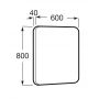 Lustro 60x80 cm prostokątne czarny A812413000 Roca Luna zdj.2
