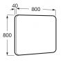 Lustro 80x80 cm kwadratowe czarny A812414000 Roca Luna zdj.2