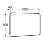 Lustro 100x80 cm prostokątne czarny A812415000 Roca Luna zdj.2