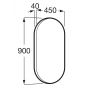Lustro 45x90 cm owalne czarny A812420000 Roca Luna zdj.2