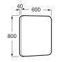 Lustro 60x80 cm prostokątne z oświetleniem czarny A812421000 Roca Luna zdj.2