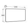 Lustro 120x80 cm prostokątne z oświetleniem czarny A812424000 Roca Luna zdj.2