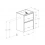 Szafka 48.5x37.6x63.5 cm podumywalkowa wisząca dąb A857907464 Roca Gap Pro zdj.2