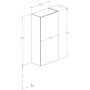 Szafka 40x21.6x80 cm boczna wisząca dąb A857958464 Roca Extra zdj.2