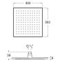 Roca Rainsense A5B4050CN0 deszczownica 30x30 cm kwadratowa czarna zdj.2