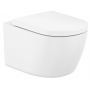Miska WC wisząca bez kołnierza ze spłukiwaniem wirowym biały mat A346747620 Roca Meridian zdj.1
