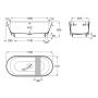 Wanna wolnostojąca 170x75 cm owalna biała A248672000 Roca Tura zdj.3