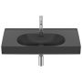 Umywalka 80x46 cm prostokątna ścienna-meblowa czarna A327745080 Roca Meridian zdj.1