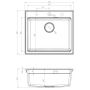 Zlewozmywak granitowy 56x50 cm szary/grafitowy/onyx 3001ABGR60W Ruvetti Absol 60 zdj.2