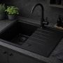 Zlewozmywak granitowy 68x49.5 cm czarny 3001AXFB140W Ruvetti Axel zdj.7
