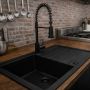Zlewozmywak granitowy 79x50 cm czarny 3001AXFB160W Ruvetti Axel zdj.6