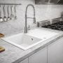 Zlewozmywak granitowy 79x50 cm biały 3001AXWH160W Ruvetti Axel zdj.6