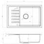 Zlewozmywak granitowy 78x50 cm biały 3001AXWH160XLW Ruvetti Axel zdj.2