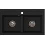 Zlewozmywak granitowy 75.6x44.7 cm czarny 3001DOBCW Ruvetti Doblo zdj.4