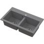 Zlewozmywak granitowy 75.6x44.7 cm szary/grafitowy/onyx 3001DOGRW Ruvetti Doblo zdj.1