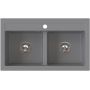 Zlewozmywak granitowy 75.6x44.7 cm szary/grafitowy/onyx 3001DOGRW Ruvetti Doblo zdj.4