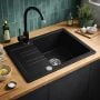 Zlewozmywak granitowy 60x44 cm czarny 3001PIBC120W Ruvetti Pino zdj.6