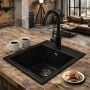 Zlewozmywak granitowy 50x40 cm czarny 3001PIBC40W Ruvetti Pino zdj.6