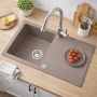 Zlewozmywak granitowy 77x44 cm beżowy 3001PIBE160W Ruvetti Pino zdj.6