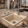 Zlewozmywak granitowy 50x40 cm beżowy 3001PIBE40W Ruvetti Pino zdj.6