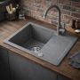 Zlewozmywak granitowy 60x44 cm szary/grafitowy/onyx 3001PIGR120W Ruvetti Pino zdj.6