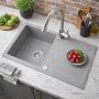 Zlewozmywak granitowy 77x44 cm szary/grafitowy/onyx 3001PIGR160W Ruvetti Pino zdj.6