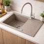 Zlewozmywak granitowy 68x44.2 cm beżowy 3001PNBE140W Ruvetti Pineko zdj.6