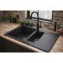 Zlewozmywak granitowy 79x49.5 cm czarny 3001SBC1560W Ruvetti Signum zdj.6