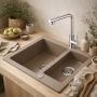 Zlewozmywak granitowy 60.5x49.5 cm beżowy 3001SBE1520W Ruvetti Signum zdj.5