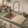 Zlewozmywak granitowy 79x50 cm beżowy 3001SBE160W Ruvetti Signum zdj.6