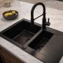 Zlewozmywak granitowy 79x49.5 cm czarny 3001SFB1560W Ruvetti Signum zdj.6