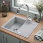 Zlewozmywak granitowy 59x50 cm szary/grafitowy/onyx 3001SGR120W Ruvetti Signum zdj.6