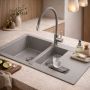Zlewozmywak granitowy 79x49.5 cm szary/grafitowy/onyx 3001SGR1560W Ruvetti Signum zdj.5