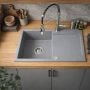 Zlewozmywak granitowy 79x50 cm szary/grafitowy/onyx 3001SGR160W Ruvetti Signum zdj.6