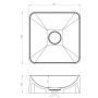 Umywalka 39x39 cm kwadratowa nablatowa biała DOLAN40 Ruvetti Anda zdj.2