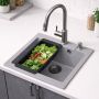 Zlewozmywak z baterią i akcesoriami szary/stal LP3200FR4945GRW Ruvetti Frigo zdj.8