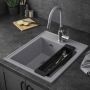 Zlewozmywak z baterią i akcesoriami szary/stal LP3200NB4050GRW Ruvetti Natu Box zdj.9